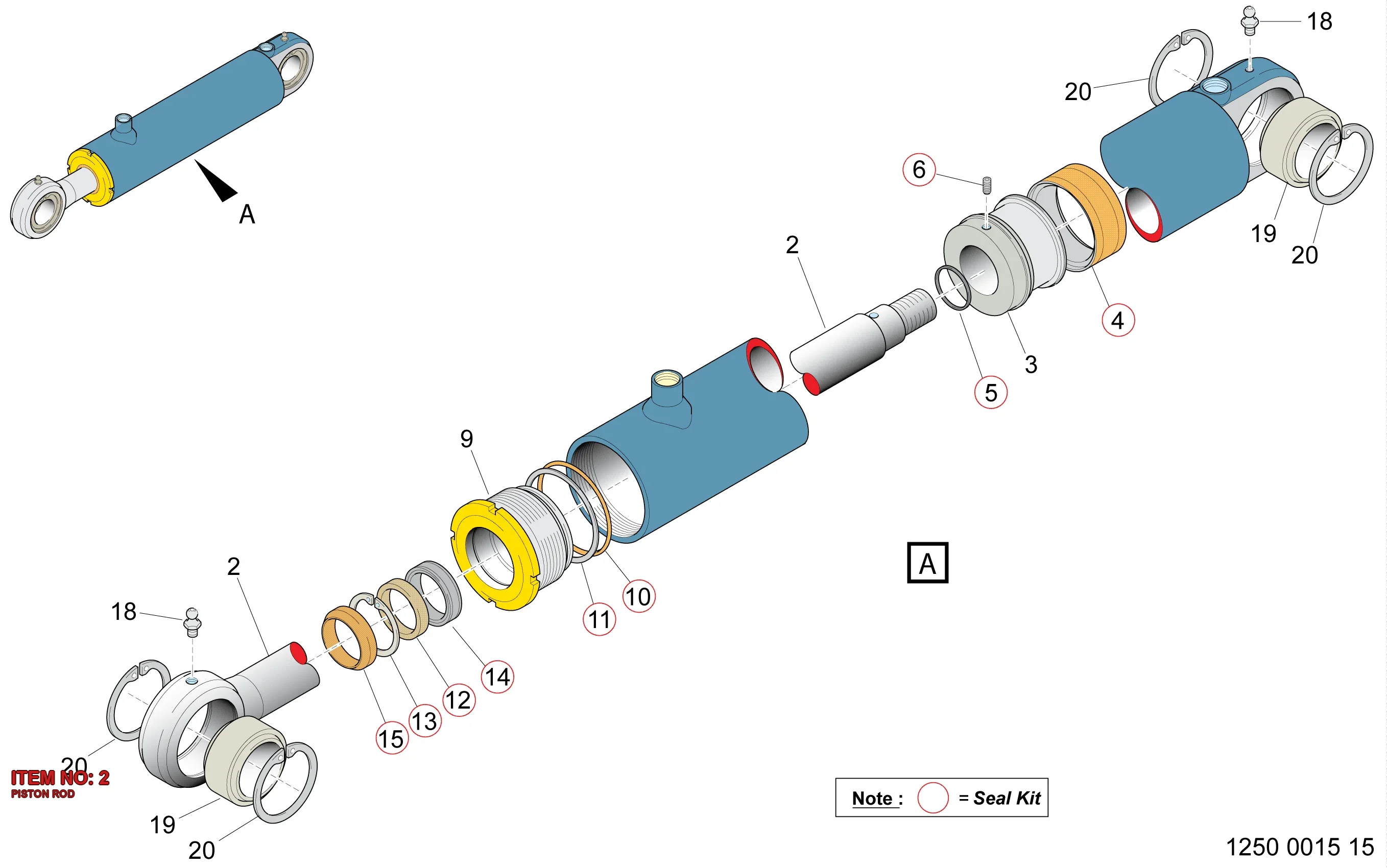 5112 3102 04 PISTON ROD - Technical Drawing