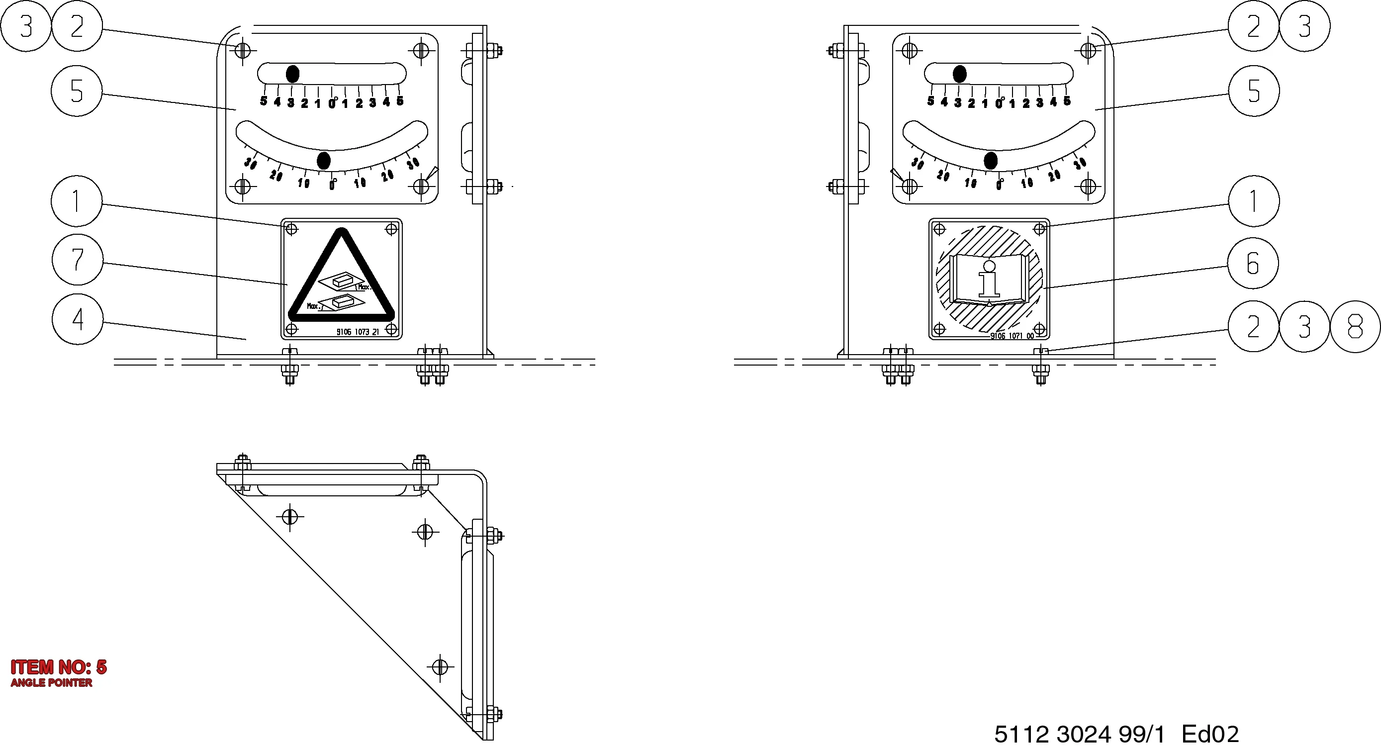 5112 3102 43 ANGLE POINTER - Technical Drawing