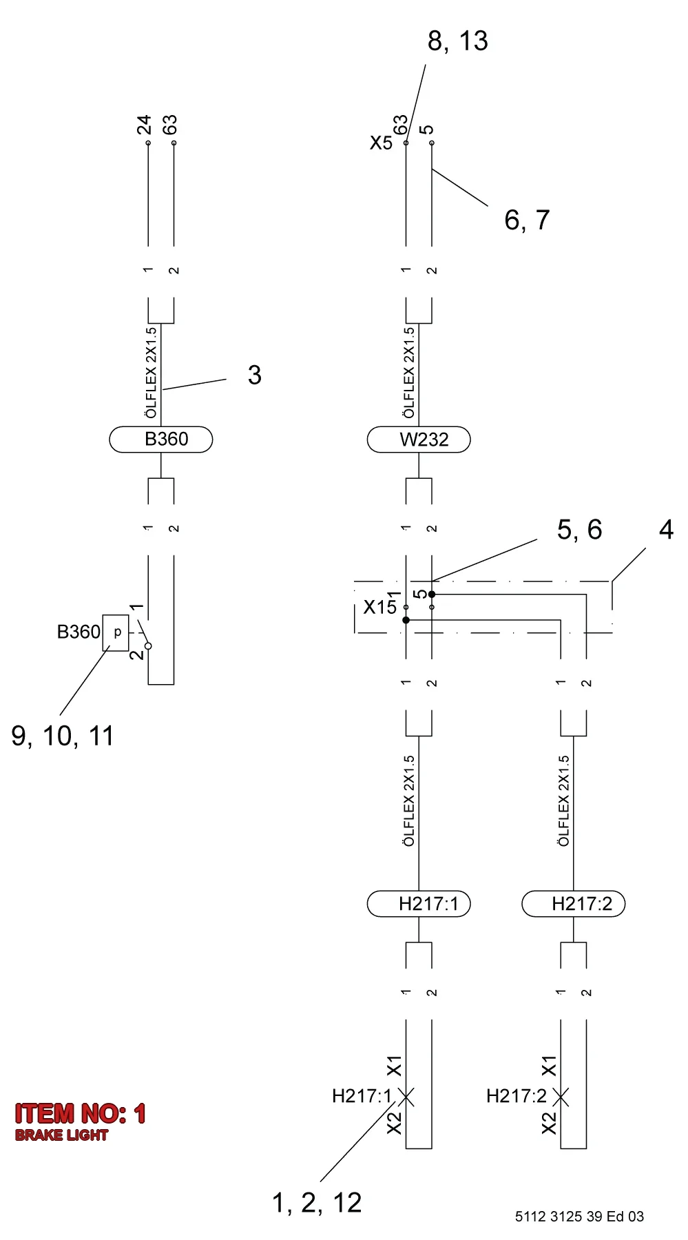 5112 3124 73 BRAKE LIGHT - Technical Drawing
