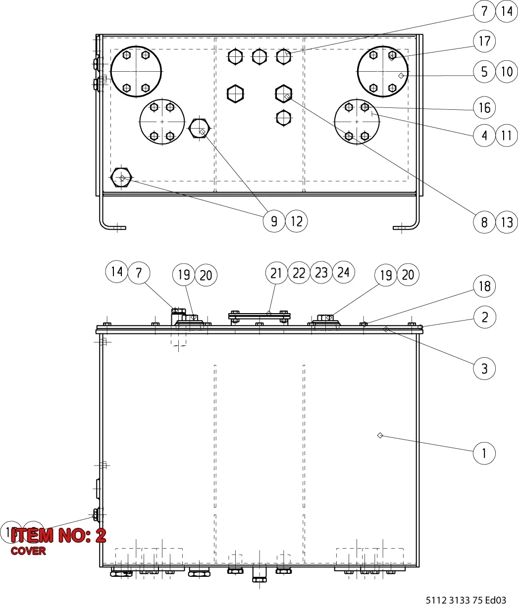 5112 3125 93 COVER - Technical Drawing