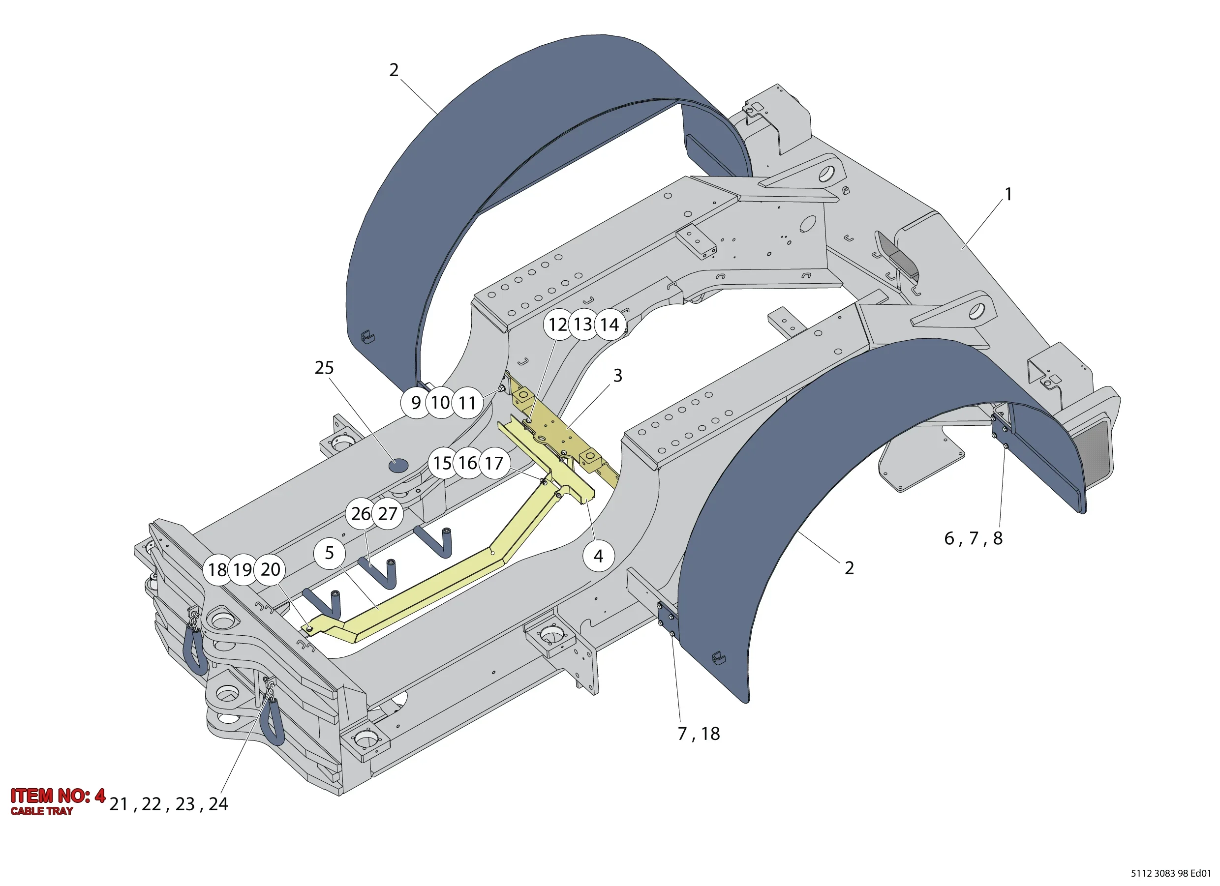 5112 3126 81 CABLE TRAY - Technical Drawing