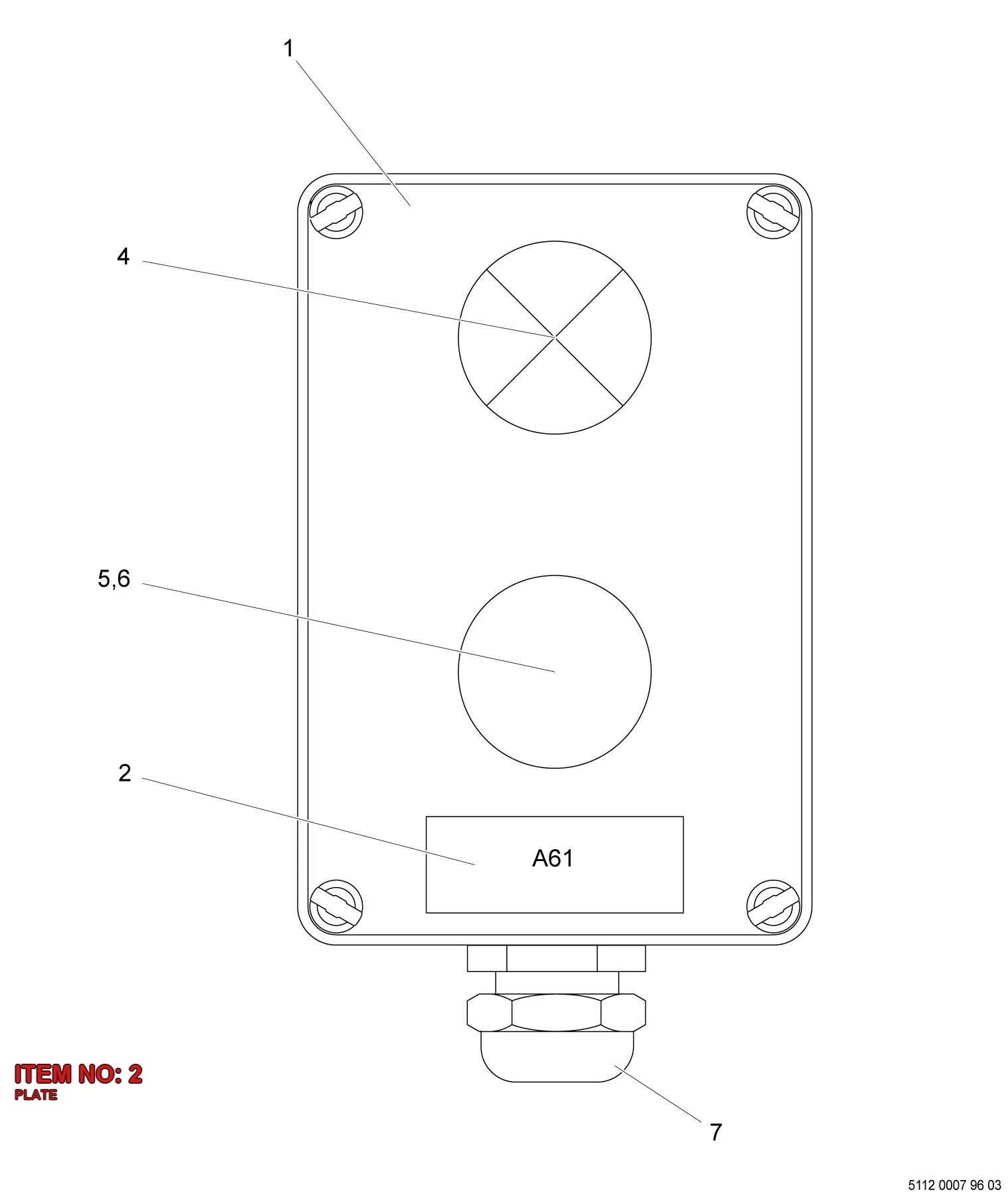 5112 3128 66 PLATE - Technical Drawing