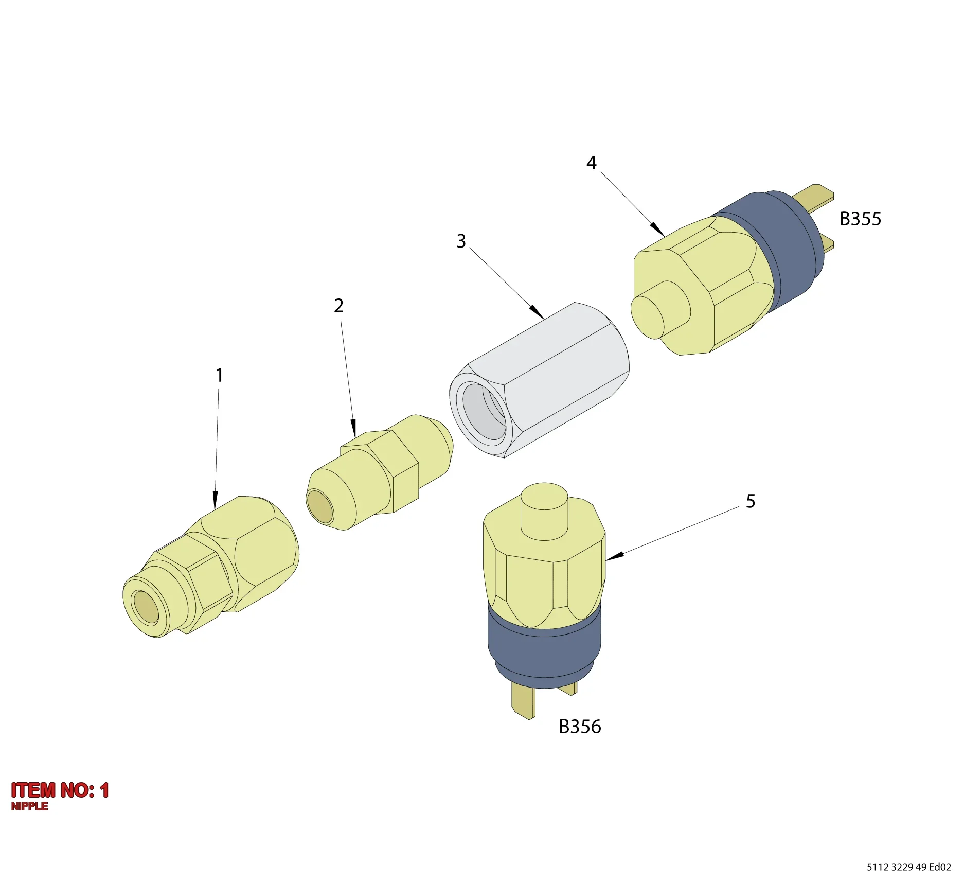 5112 3129 19 NIPPLE - Technical Drawing