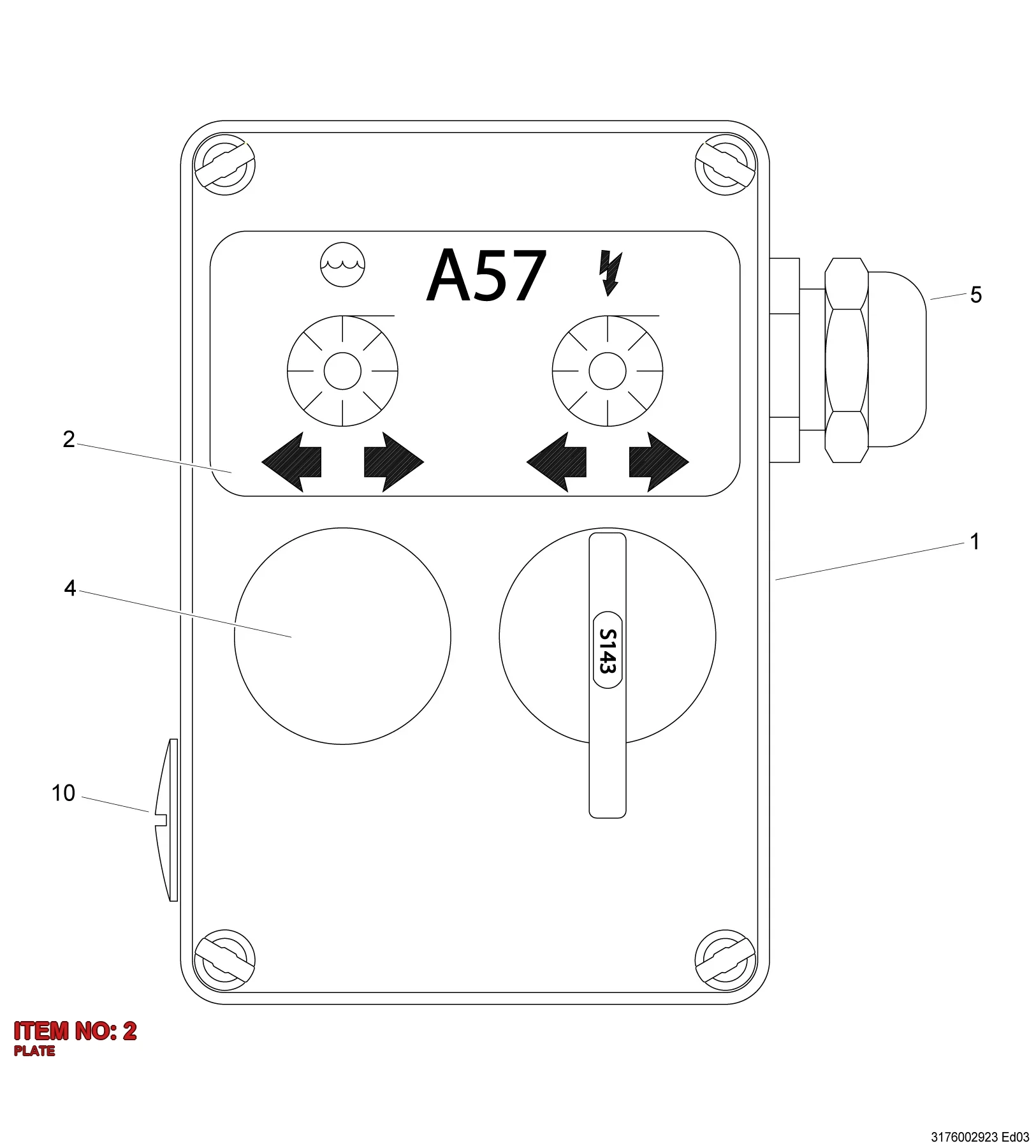 5112 3130 68 PLATE - Technical Drawing