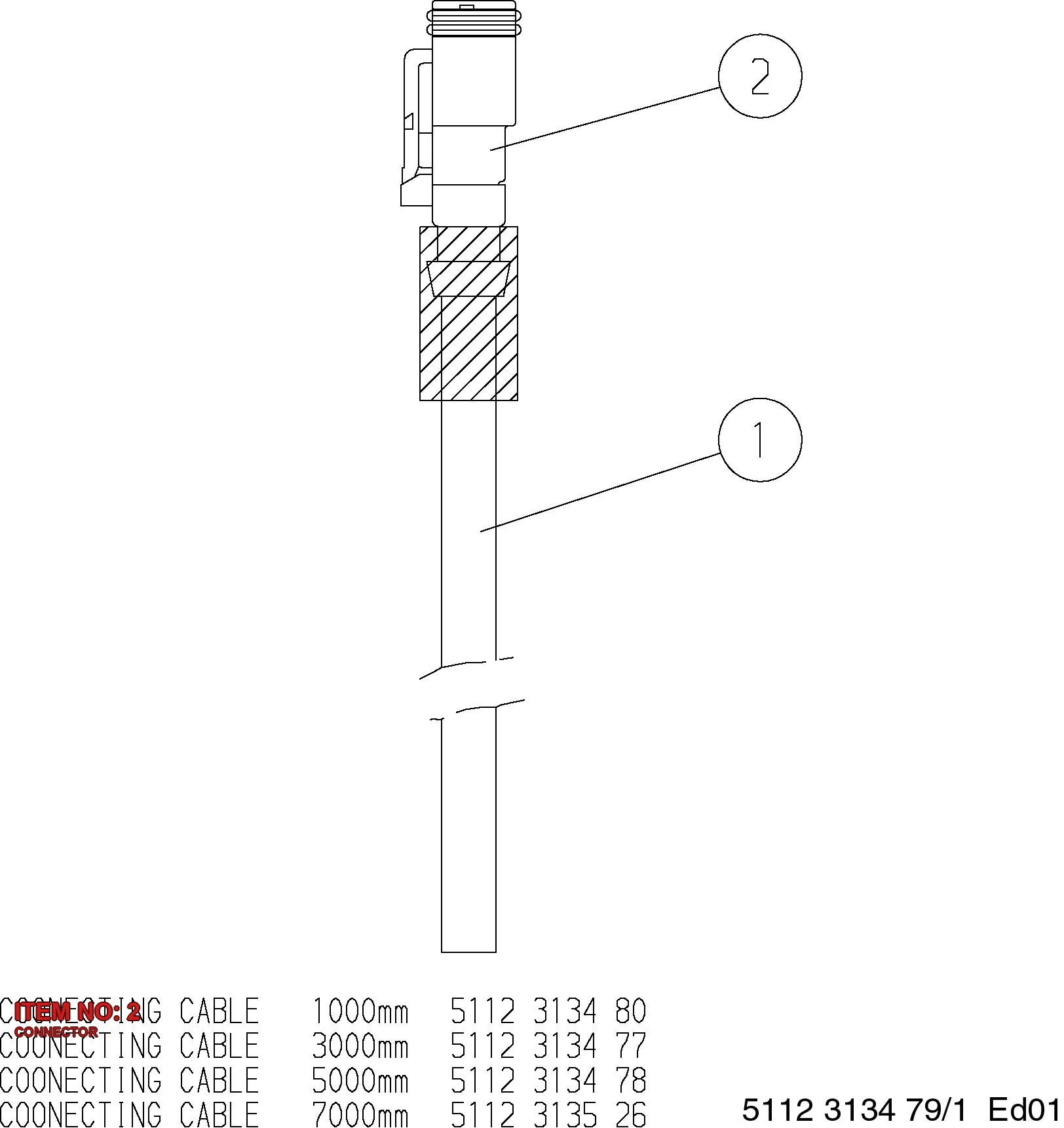 5112 3134 60 CONNECTOR - Technical Drawing