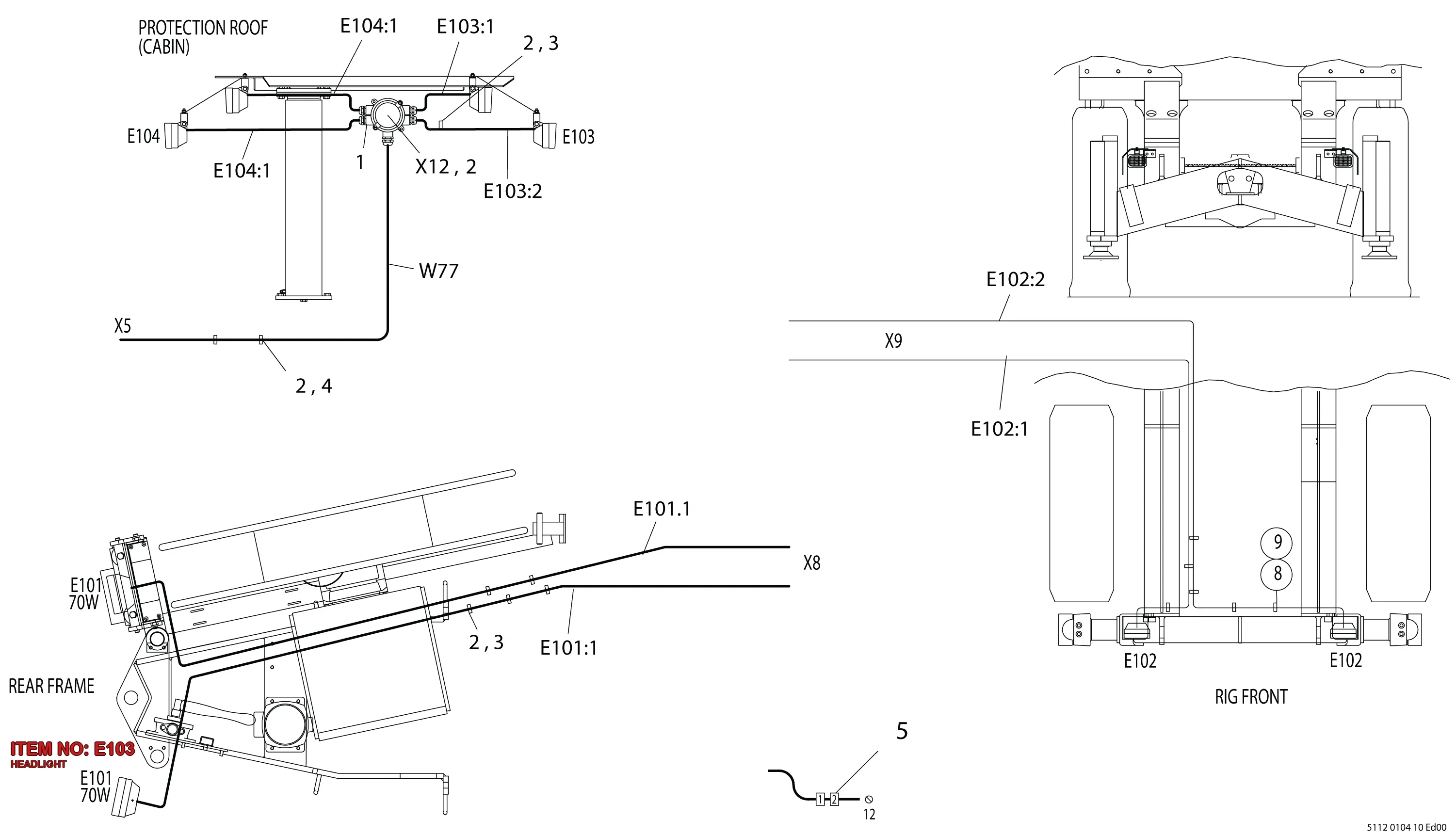 5112 3134 81 HEADLIGHT - Technical Drawing