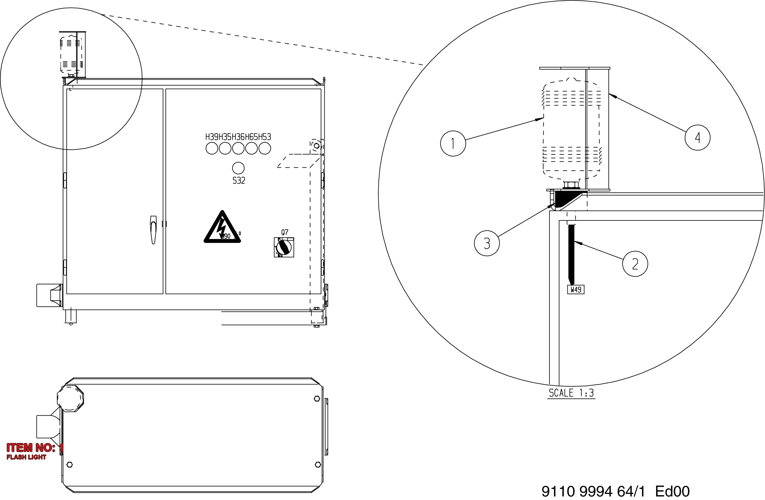 5112 3139 02 FLASH LIGHT - Technical Drawing