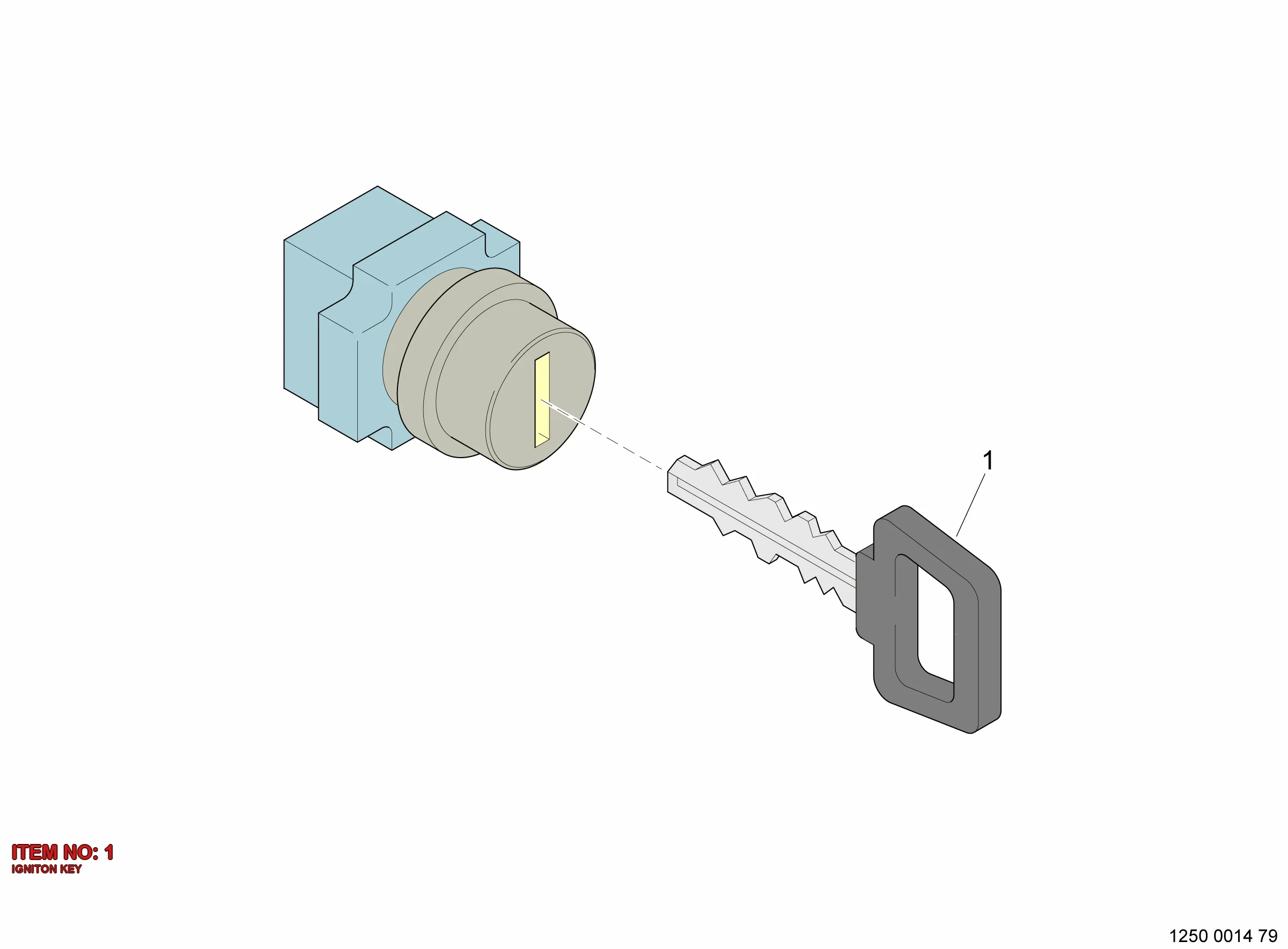 5112 3149 71 IGNITON KEY - Technical Drawing