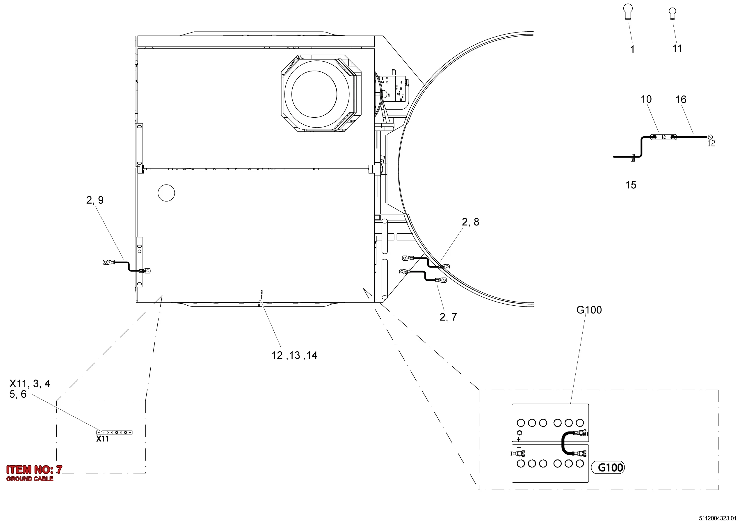 5112 3172 06 GROUND CABLE - Technical Drawing