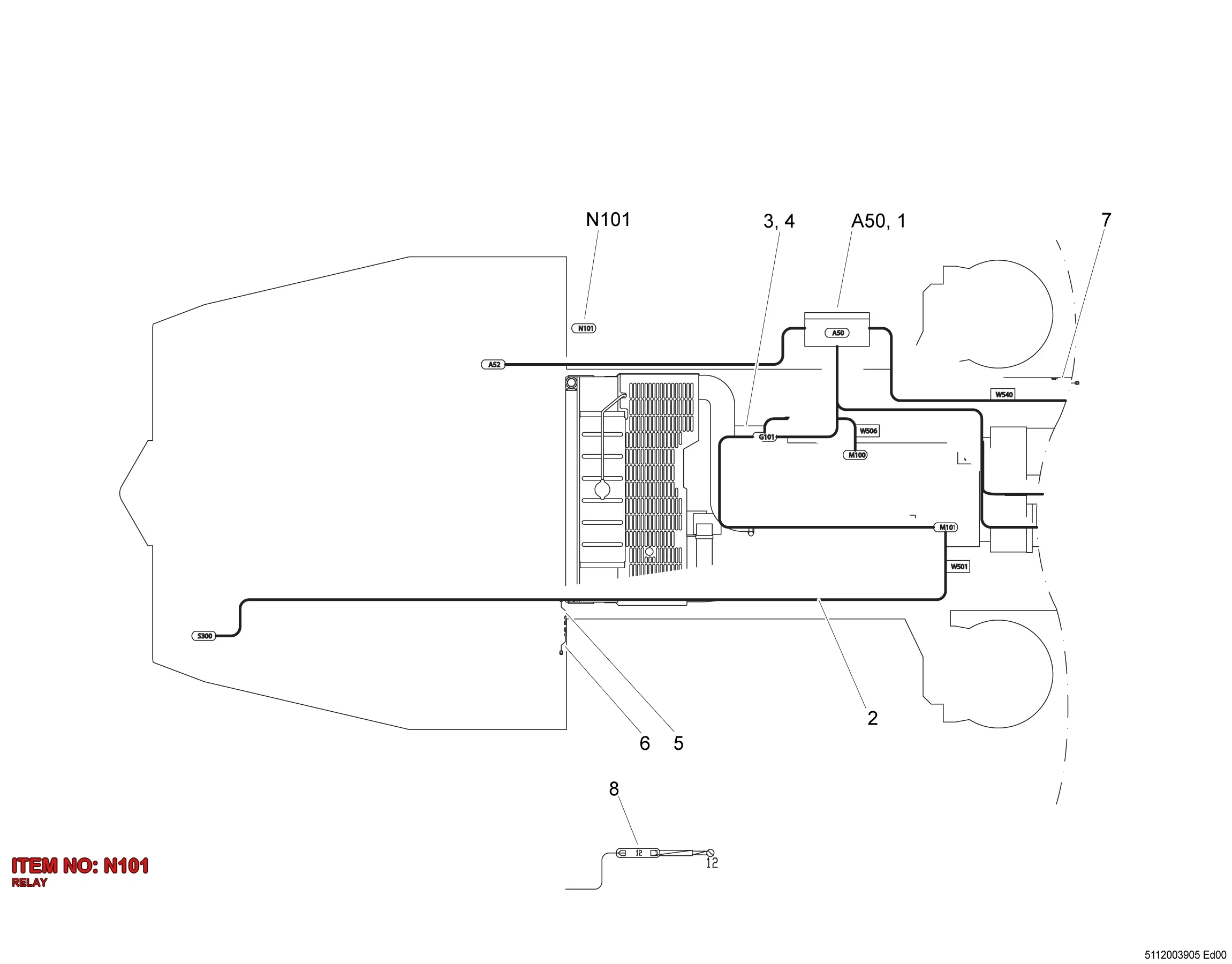5112 3172 45 RELAY - Technical Drawing