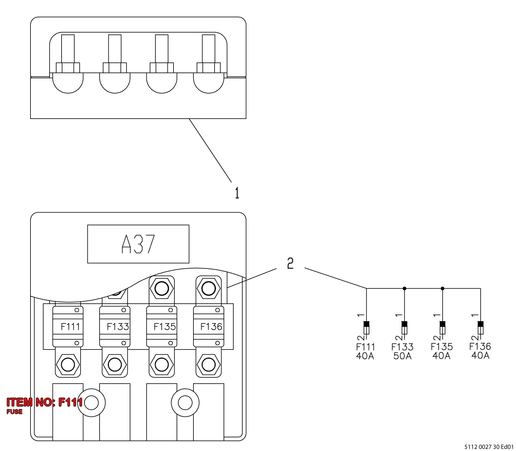 5112 3172 73 FUSE - Technical Drawing