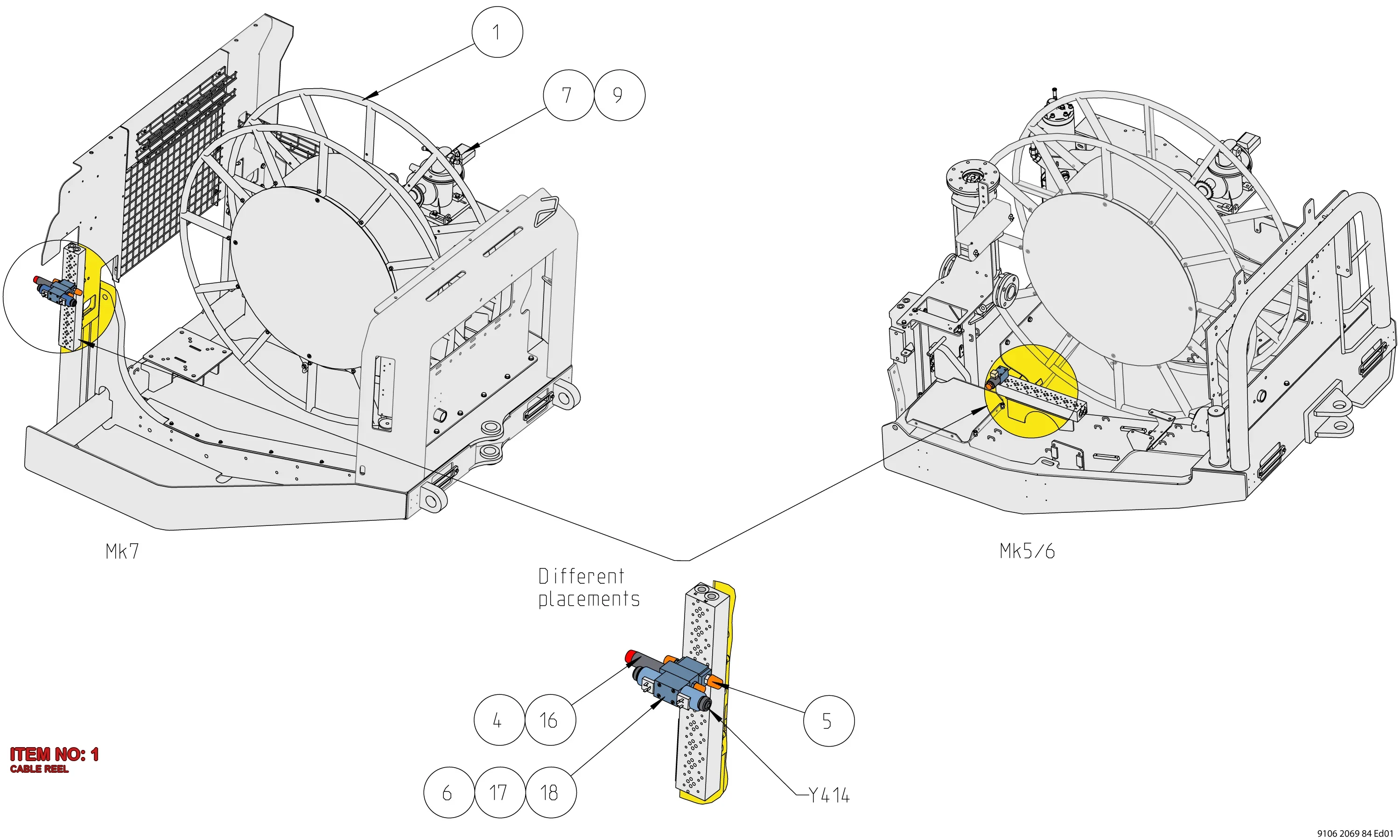 5112 3186 28 CABLE REEL - Technical Drawing