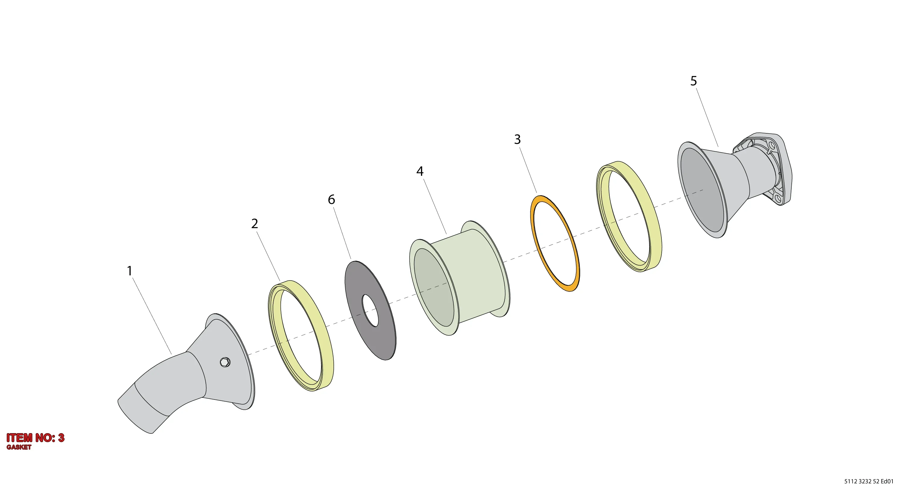5112 3202 37 GASKET - Technical Drawing