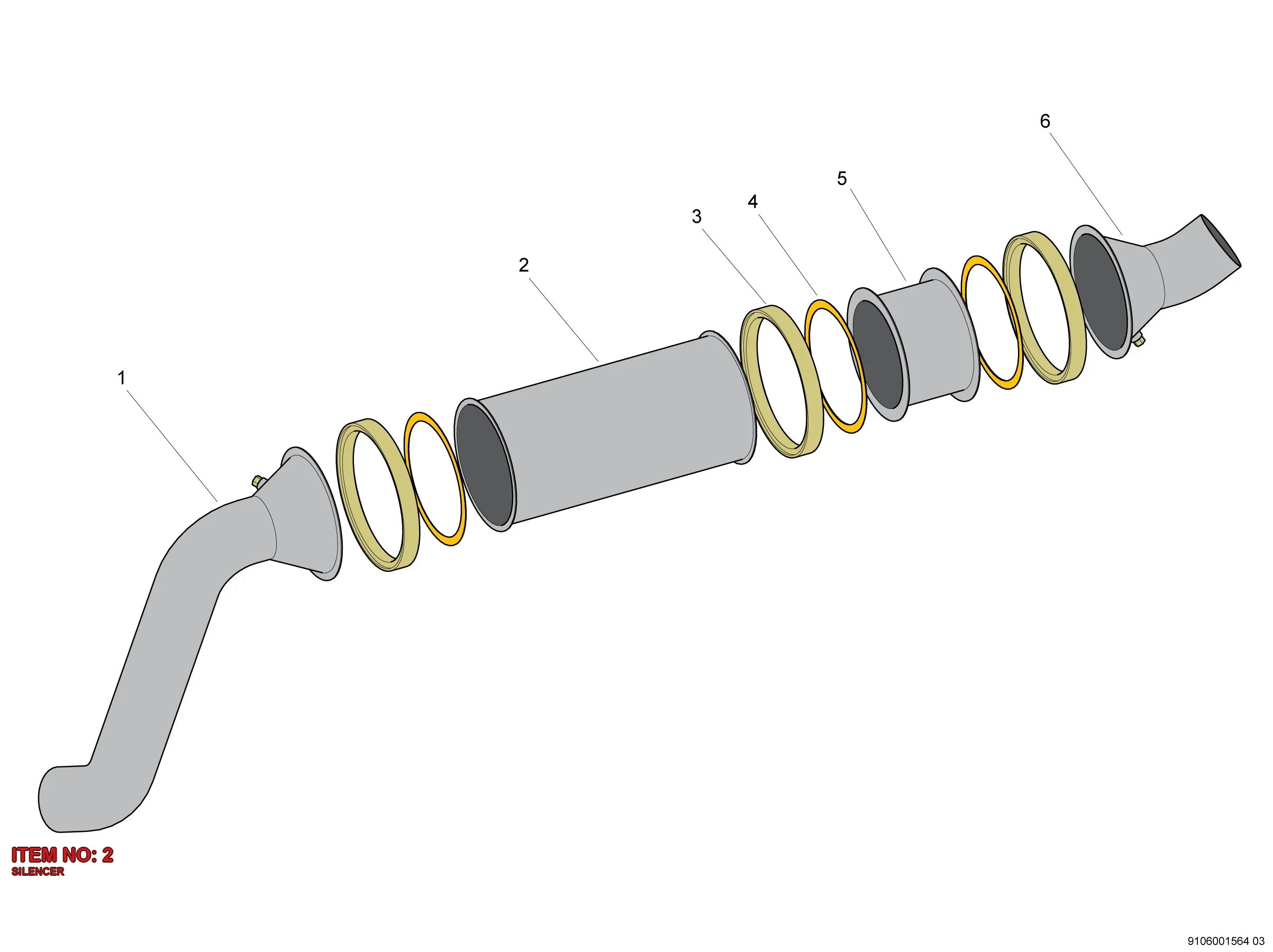 5112 3202 40 SILENCER - Technical Drawing