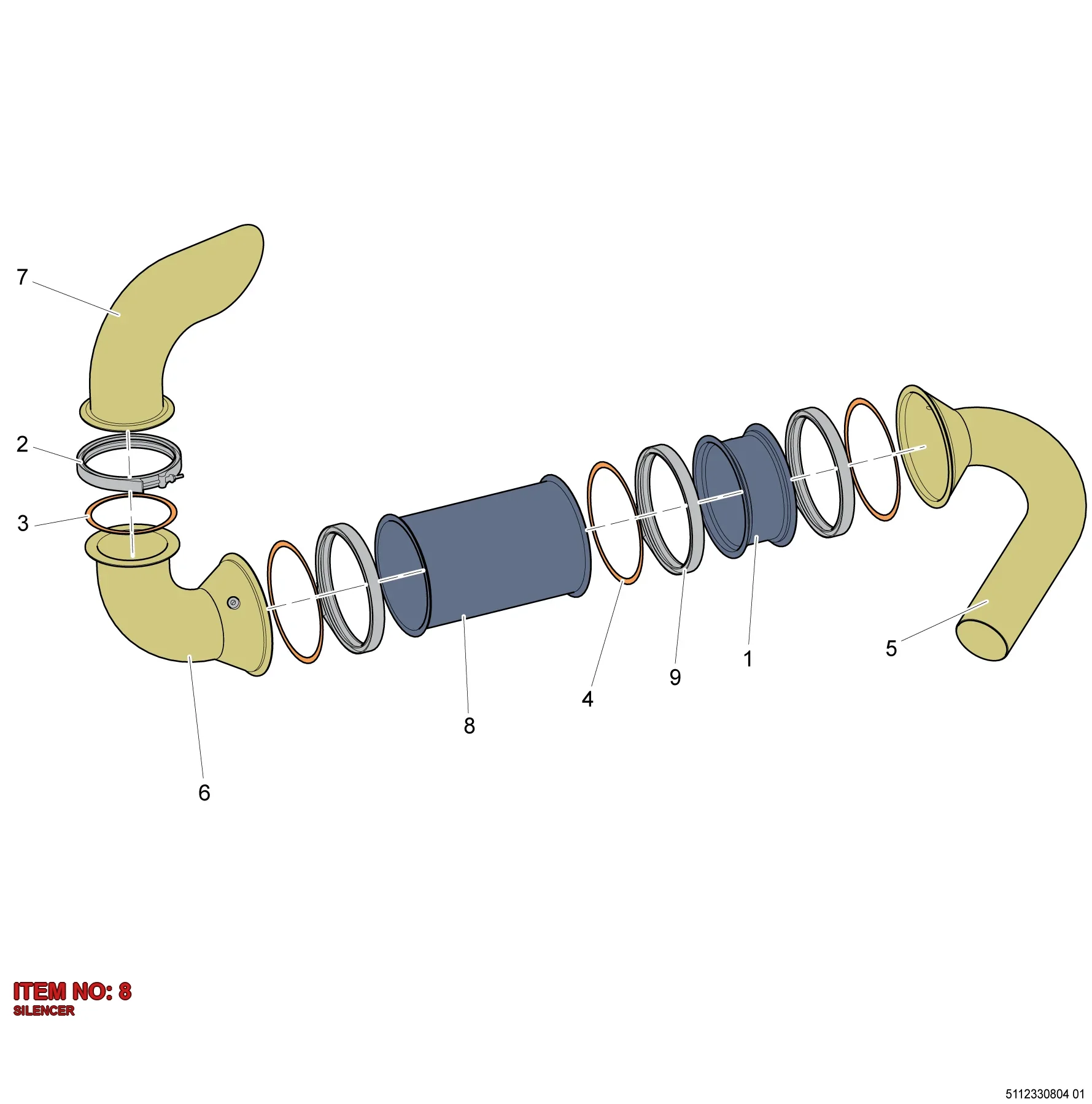 5112 3222 36 SILENCER - Technical Drawing