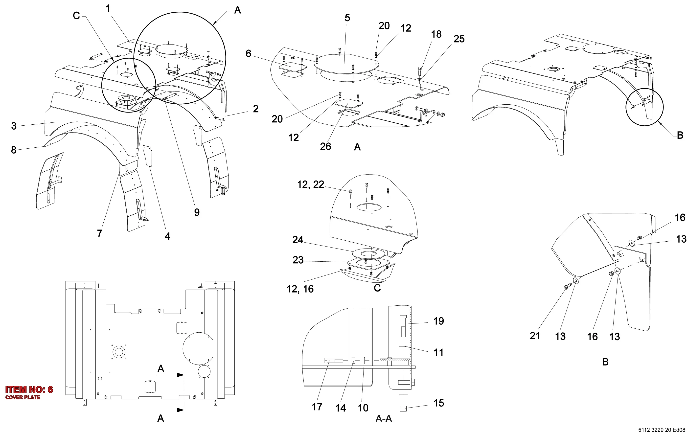 5112 3223 24 COVER PLATE - Technical Drawing
