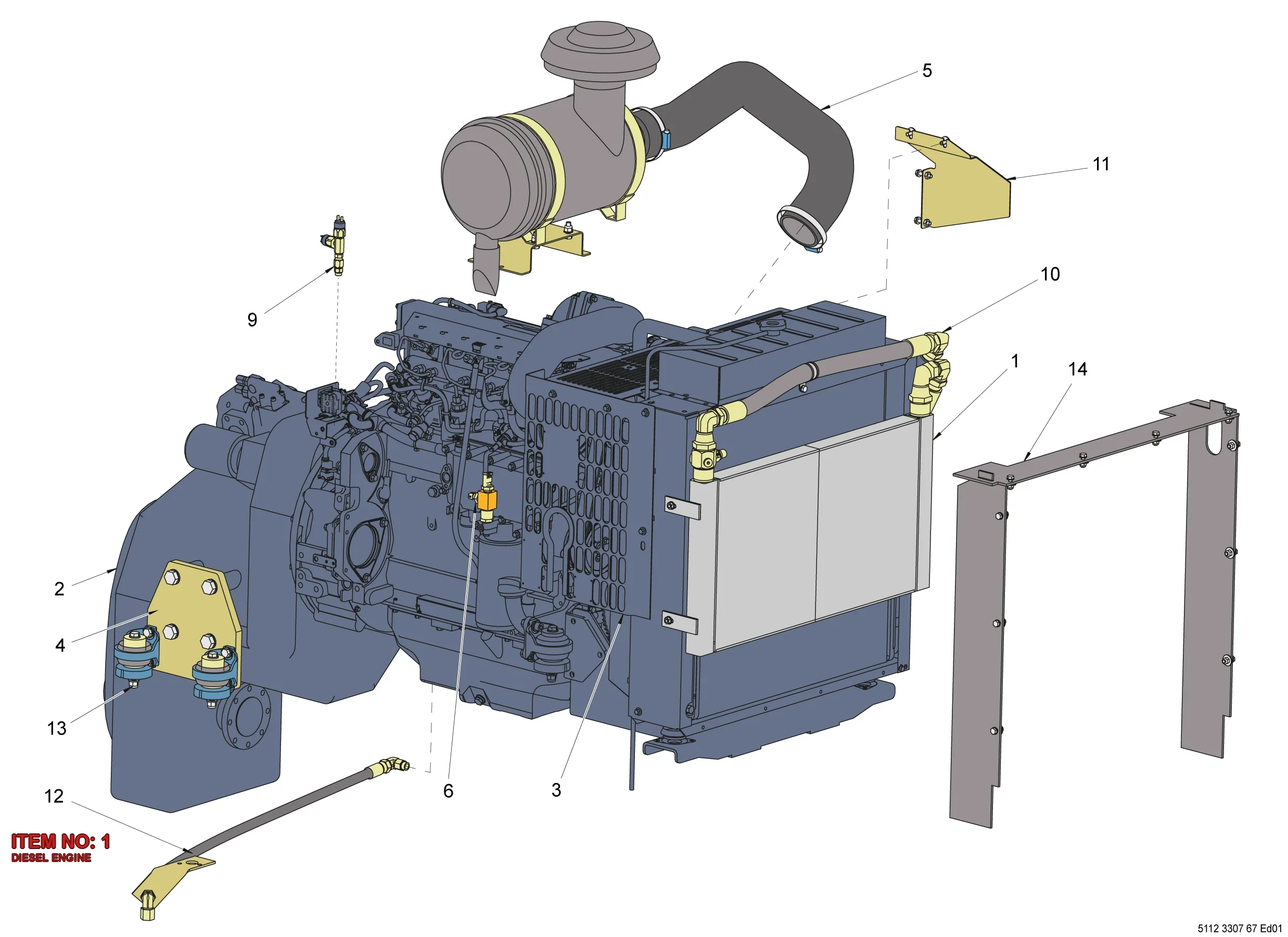 5112 3225 68 DIESEL ENGINE - Technical Drawing