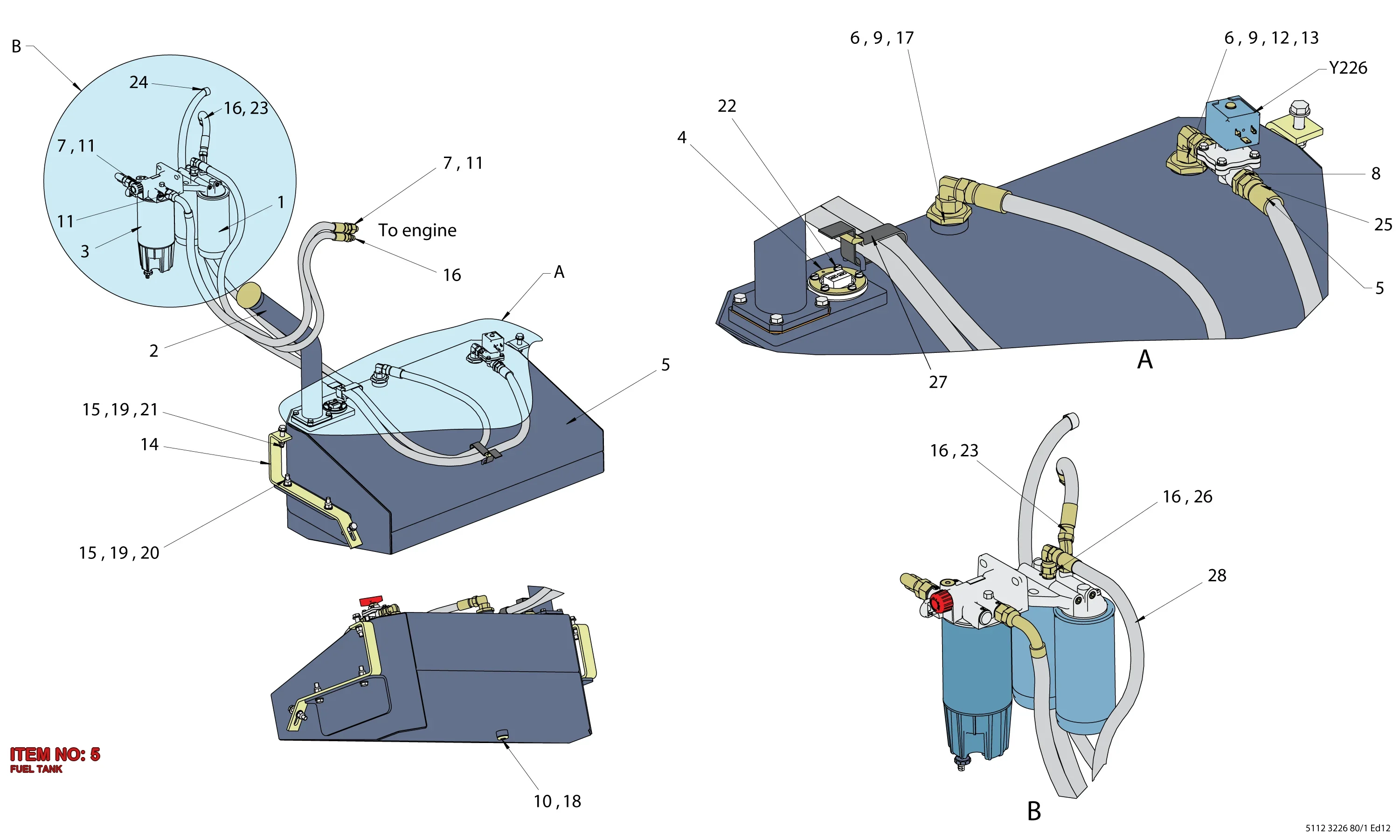 5112 3228 89 FUEL TANK - Technical Drawing