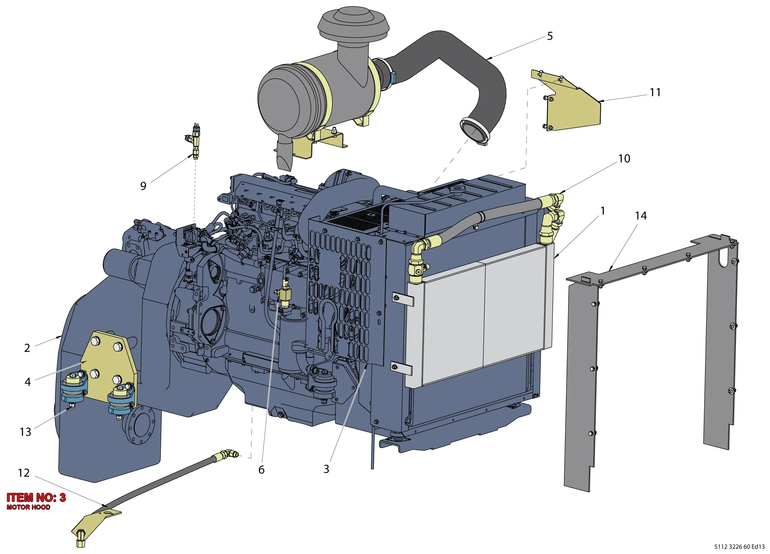5112 3229 78 MOTOR HOOD - Technical Drawing