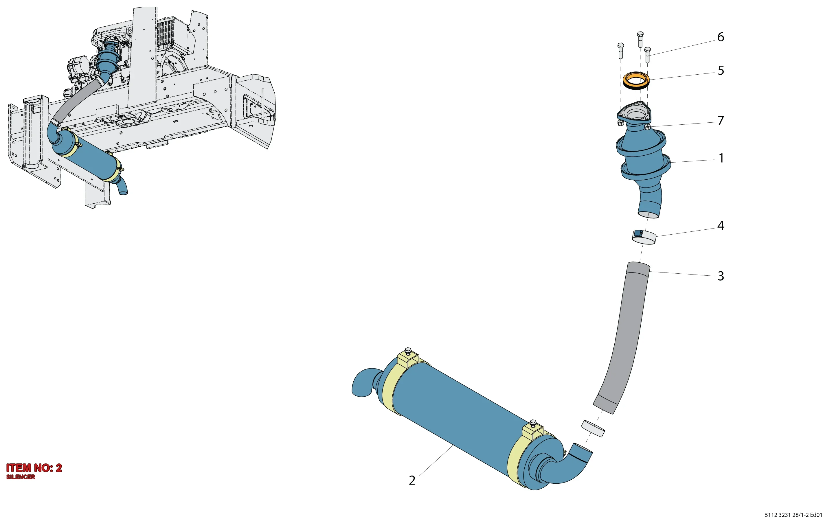 5112 3231 30 SILENCER - Technical Drawing