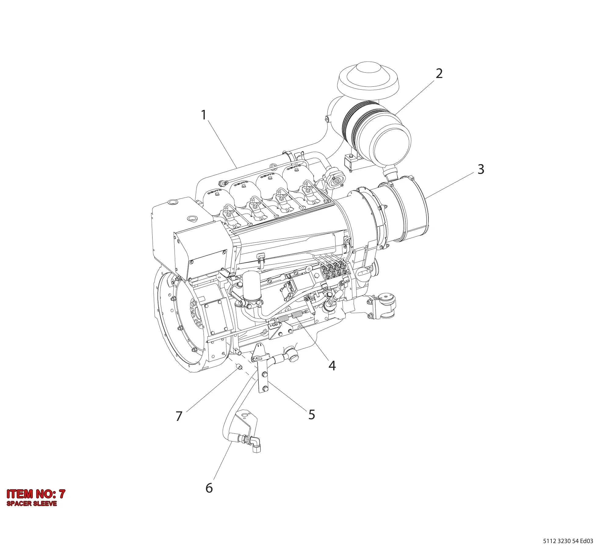 5112 3231 73 SPACER SLEEVE - Technical Drawing