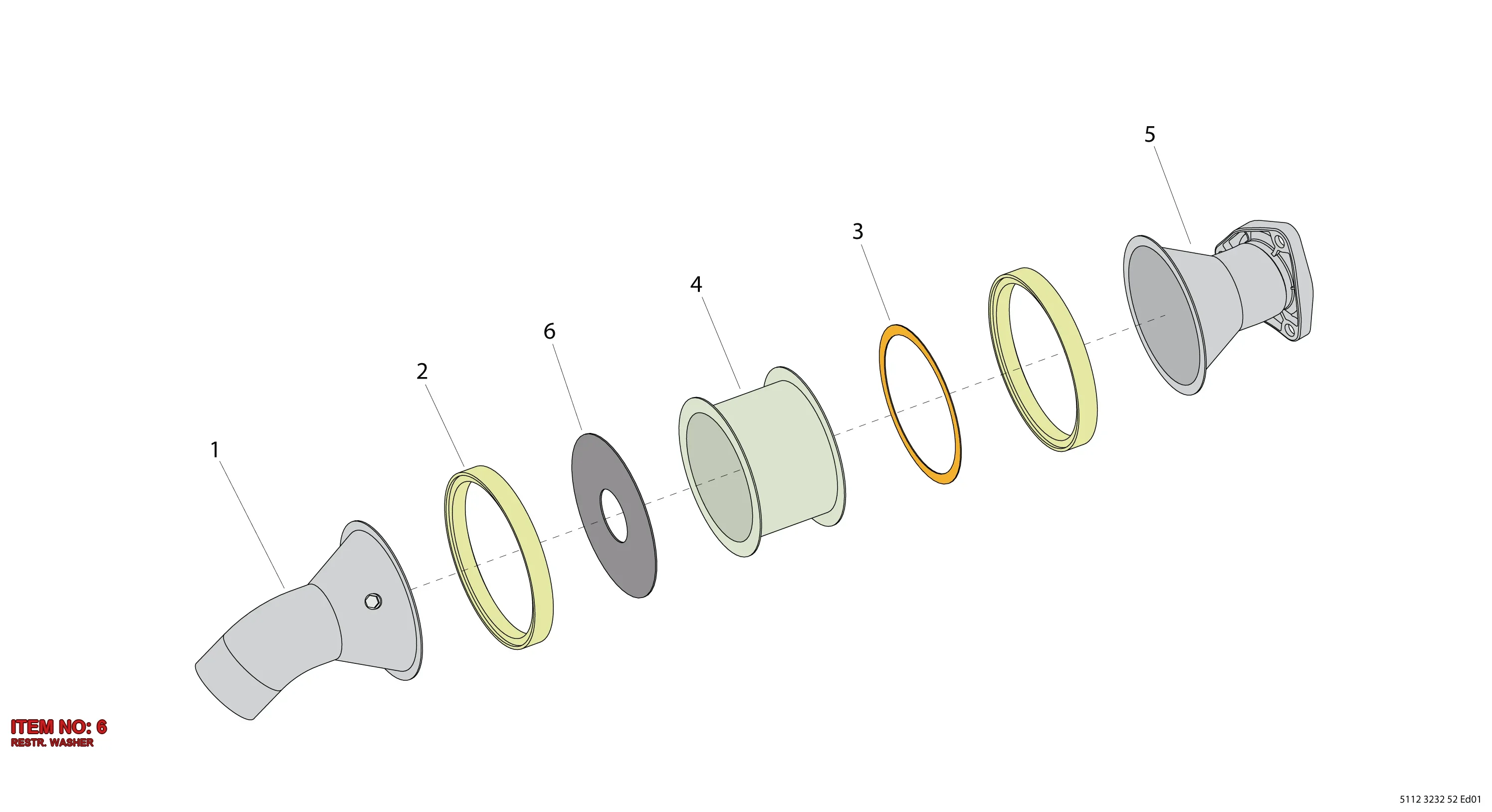 5112 3232 48 RESTR. WASHER - Technical Drawing