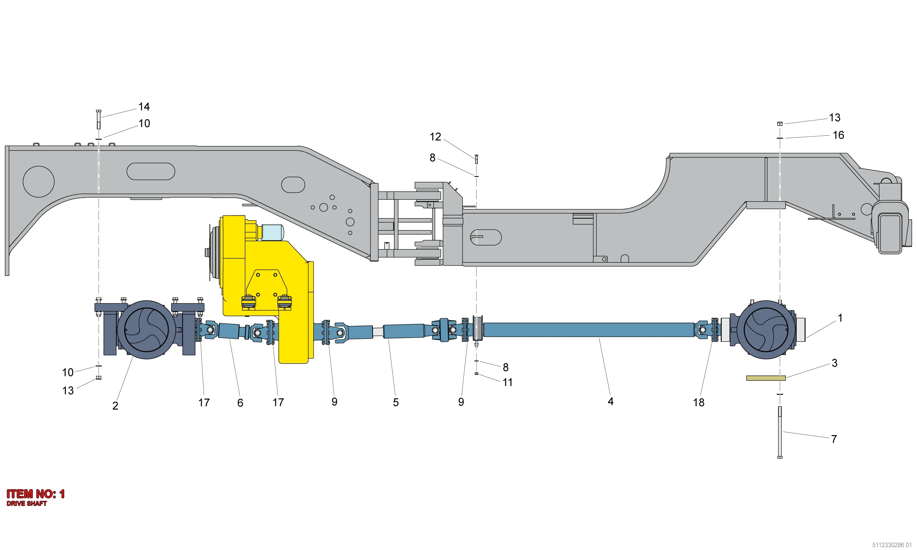 5112 3302 91 DRIVE SHAFT - Technical Drawing