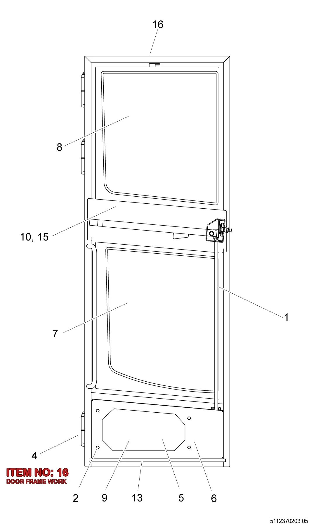 5112 3702 05 DOOR FRAME WORK - Technical Drawing