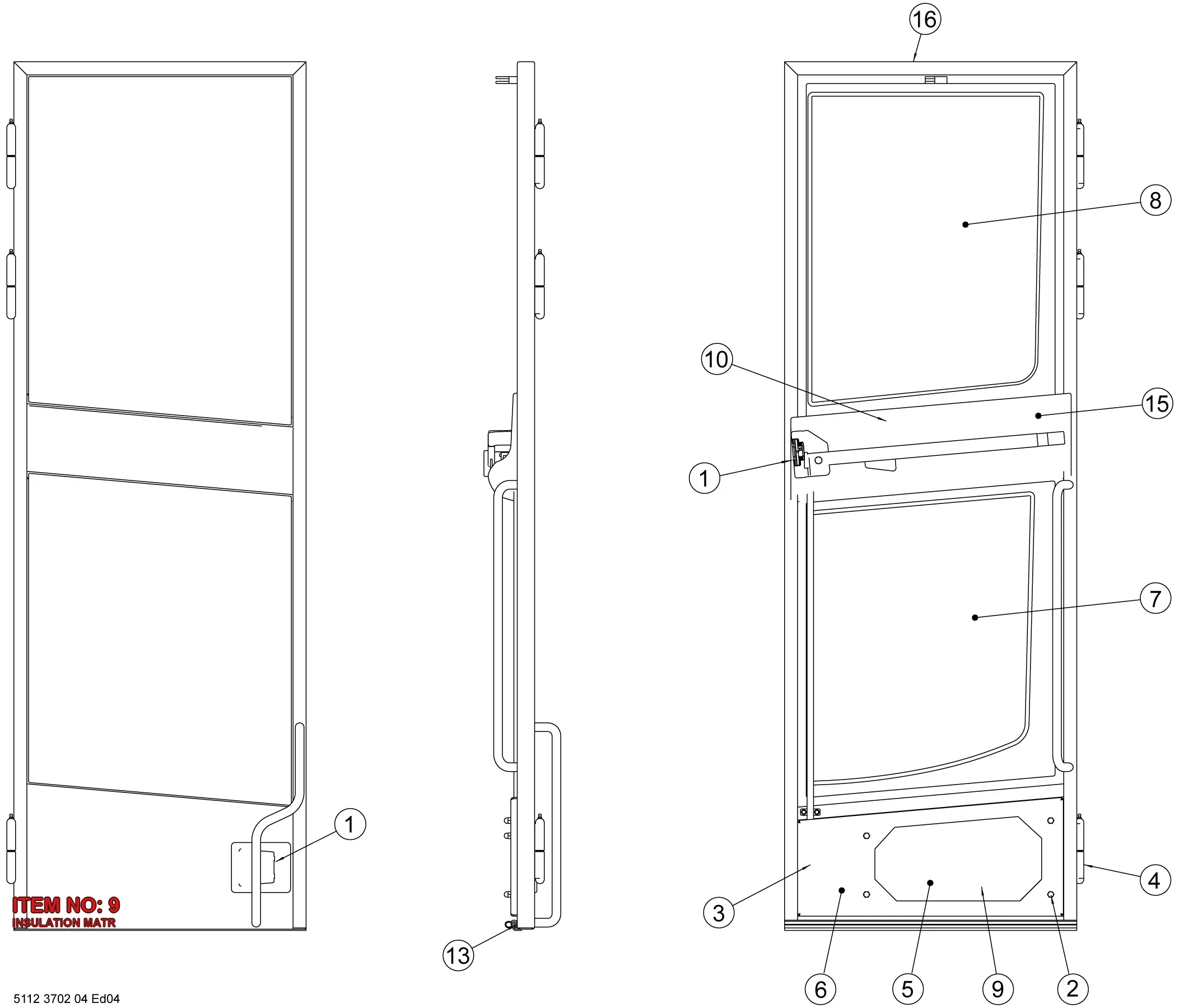 5112 3702 21 INSULATION MATR - Technical Drawing