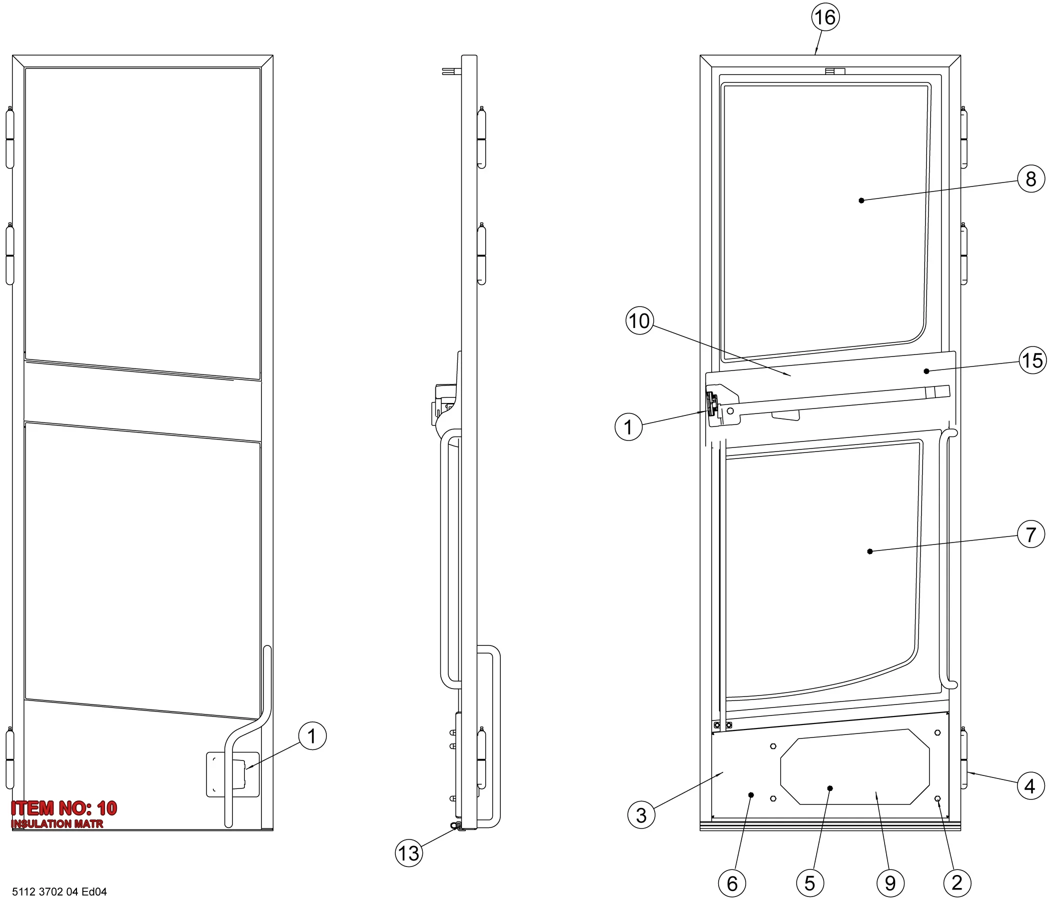 5112 3702 23 INSULATION MATR - Technical Drawing