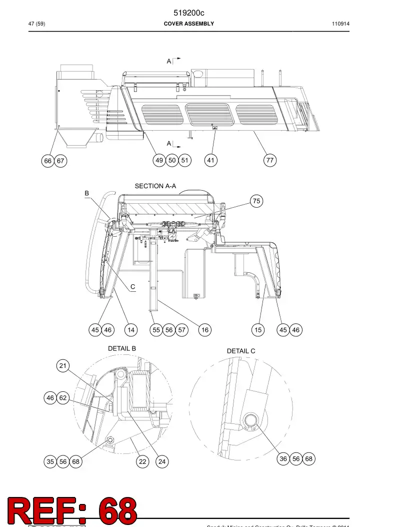 512538 512538 Retaining ring - Sandvik Technical Drawing