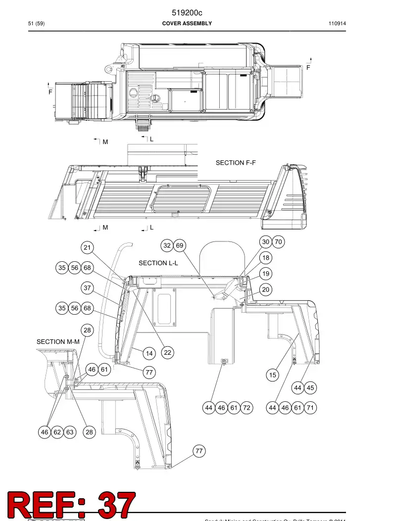 512551 512551 Gas spring - Sandvik Technical Drawing