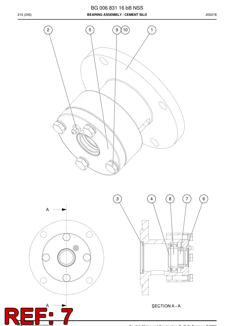51310600 513 106 00 BALL THRUST BEARING - Sandvik Technical Drawing