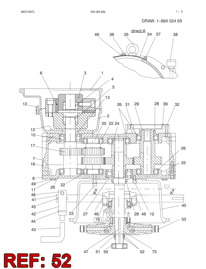 51400960 514 009 60 Nut, Lock - Sandvik Technical Drawing