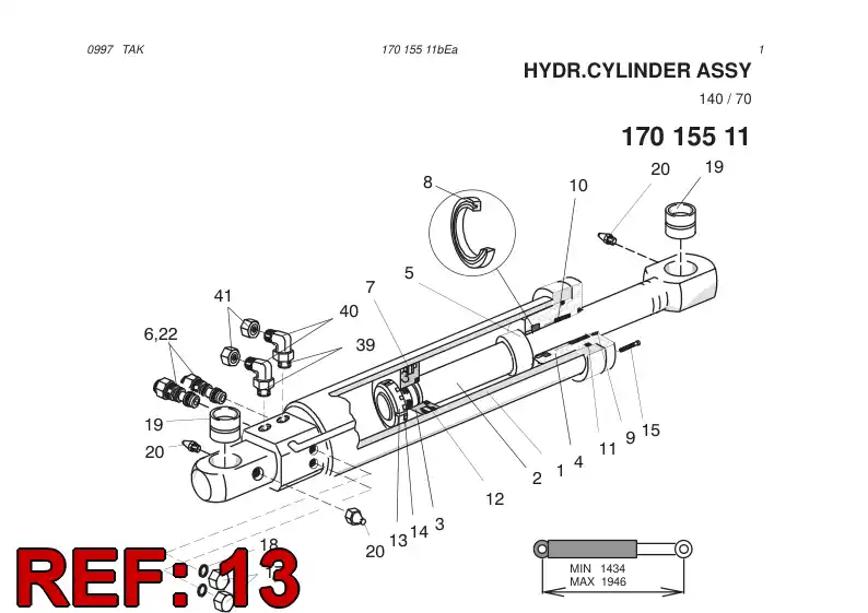 51401710 514 017 10 SLOTTED NUT - Sandvik Technical Drawing