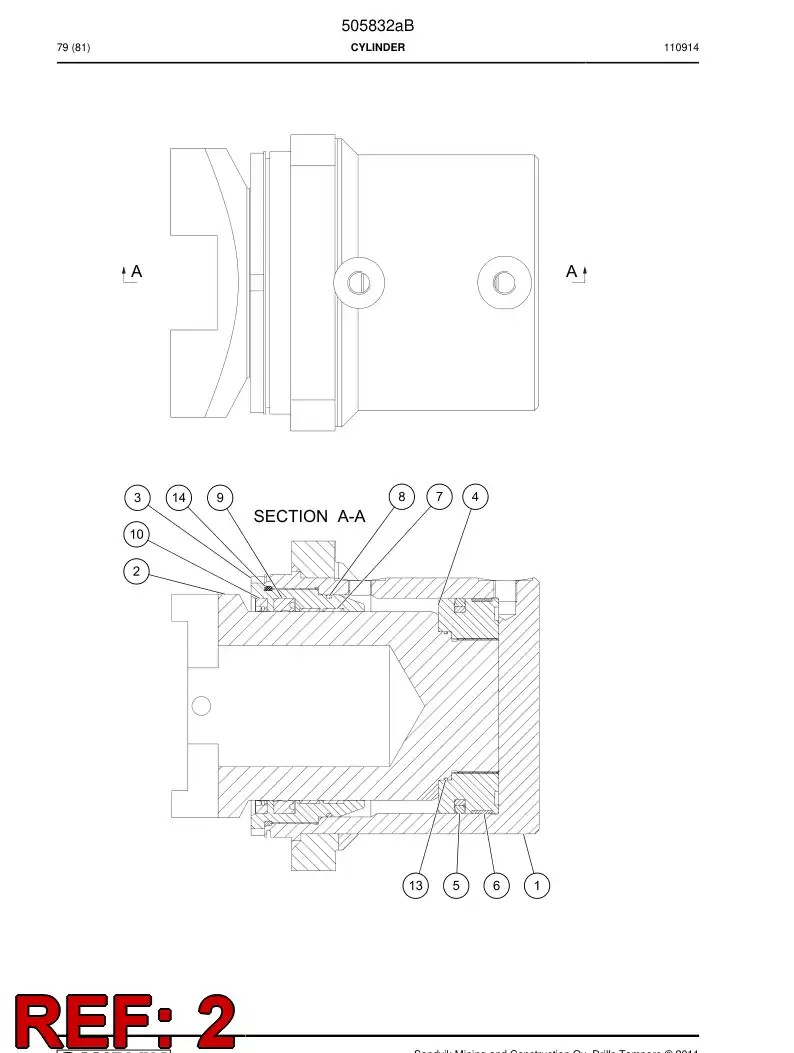 514839 514839 PISTON rod - Sandvik Technical Drawing