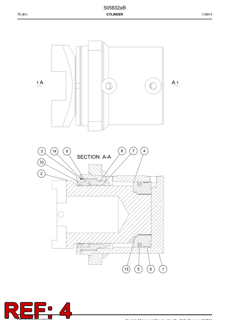514841 514841 PISTON - Sandvik Technical Drawing