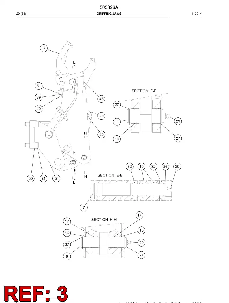 514911 514911 Lever - Sandvik Technical Drawing
