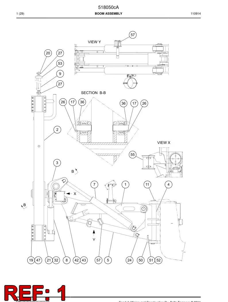 515025 515025 Boom - Sandvik Technical Drawing