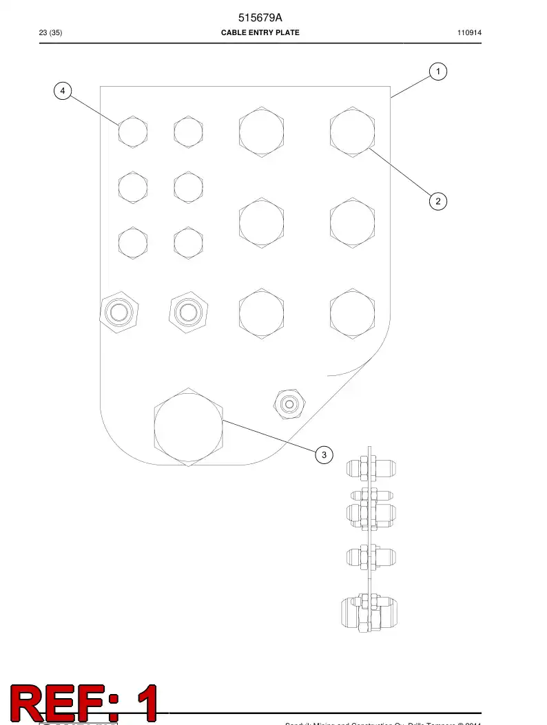 515678 515678 Cable entry plate - Sandvik Technical Drawing