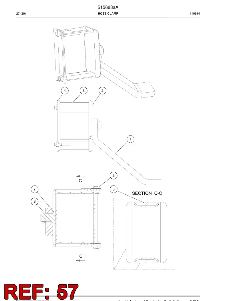 515683a 515683a Hose clamp - Sandvik Technical Drawing