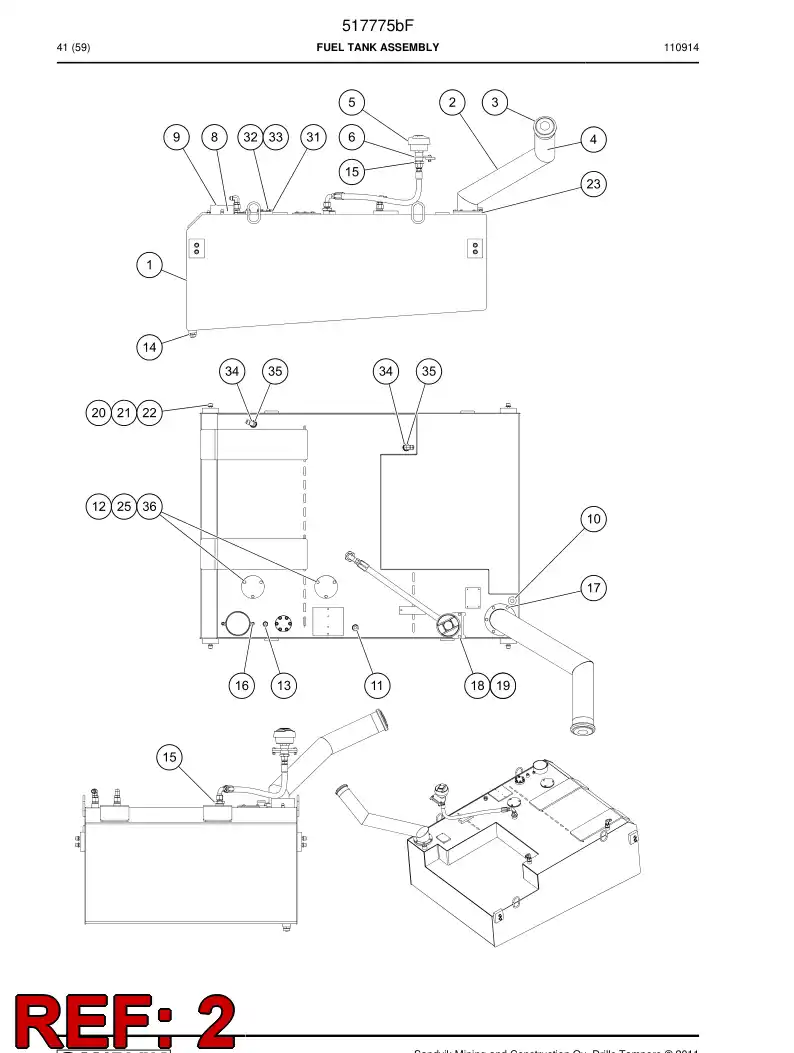 515759 515759 Filling pipe - Sandvik Technical Drawing