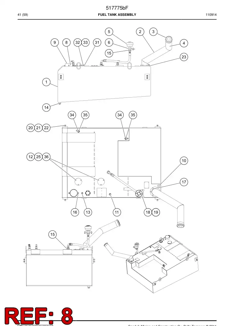 515798 515798 Fuel level indicator - Sandvik Technical Drawing