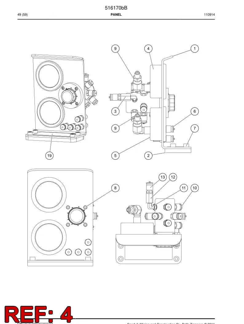 516172 516172 Gauge, Pressure - Sandvik Technical Drawing