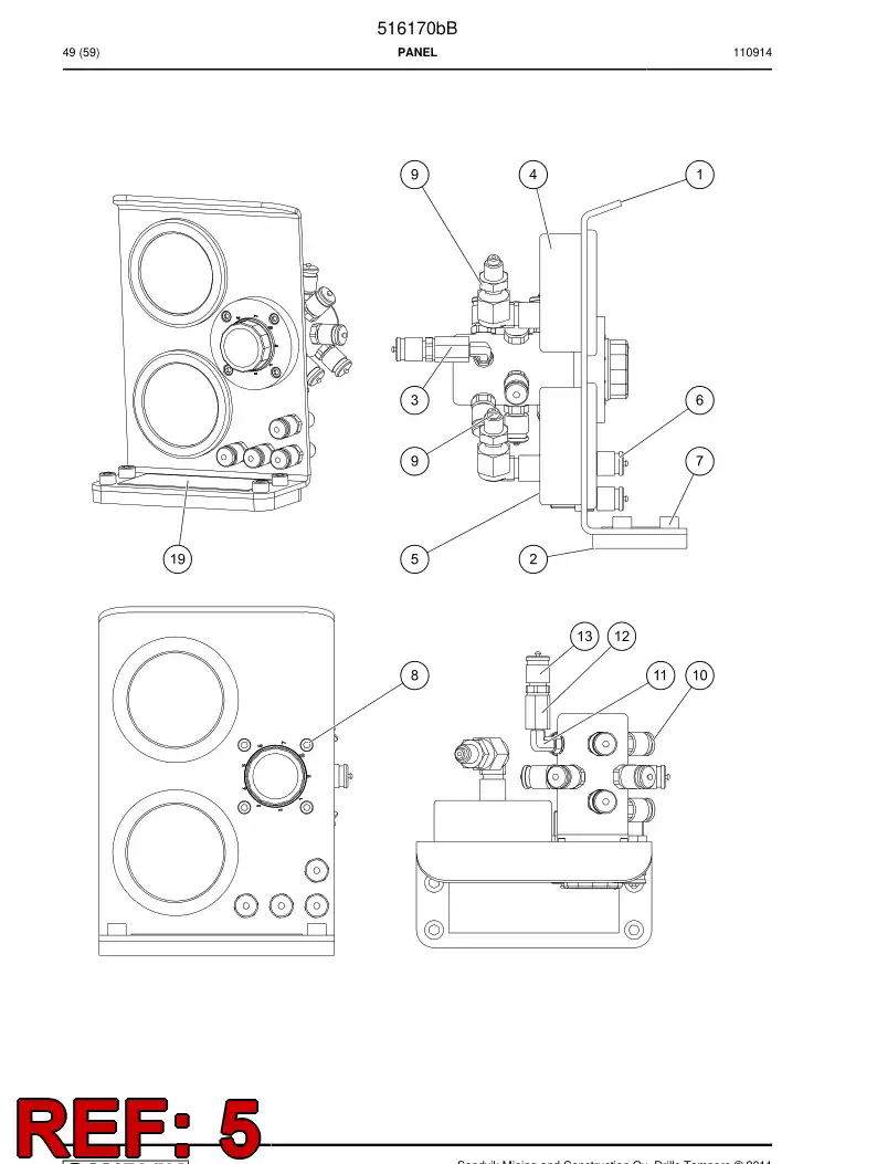516173 516173 Pressure gauge - Sandvik Technical Drawing