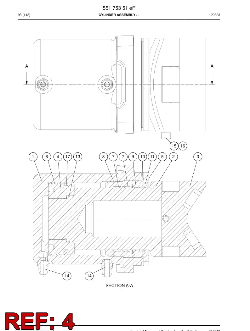 516279 516279 PISTON - Sandvik Technical Drawing