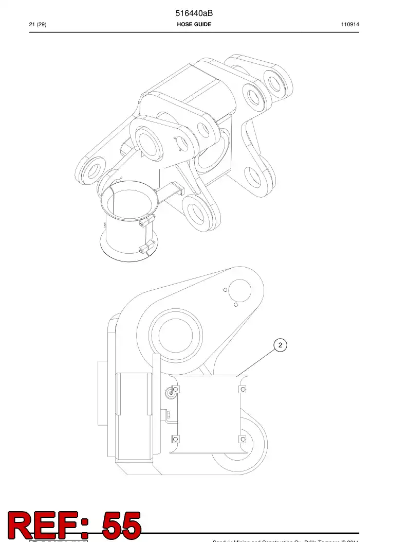 516440a 516440a Hose guide - Sandvik Technical Drawing