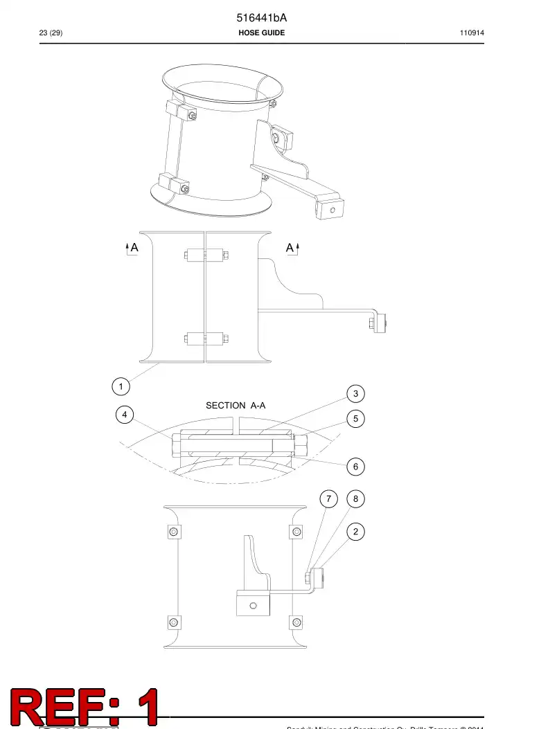 516442 516442 Hose guide - Sandvik Technical Drawing