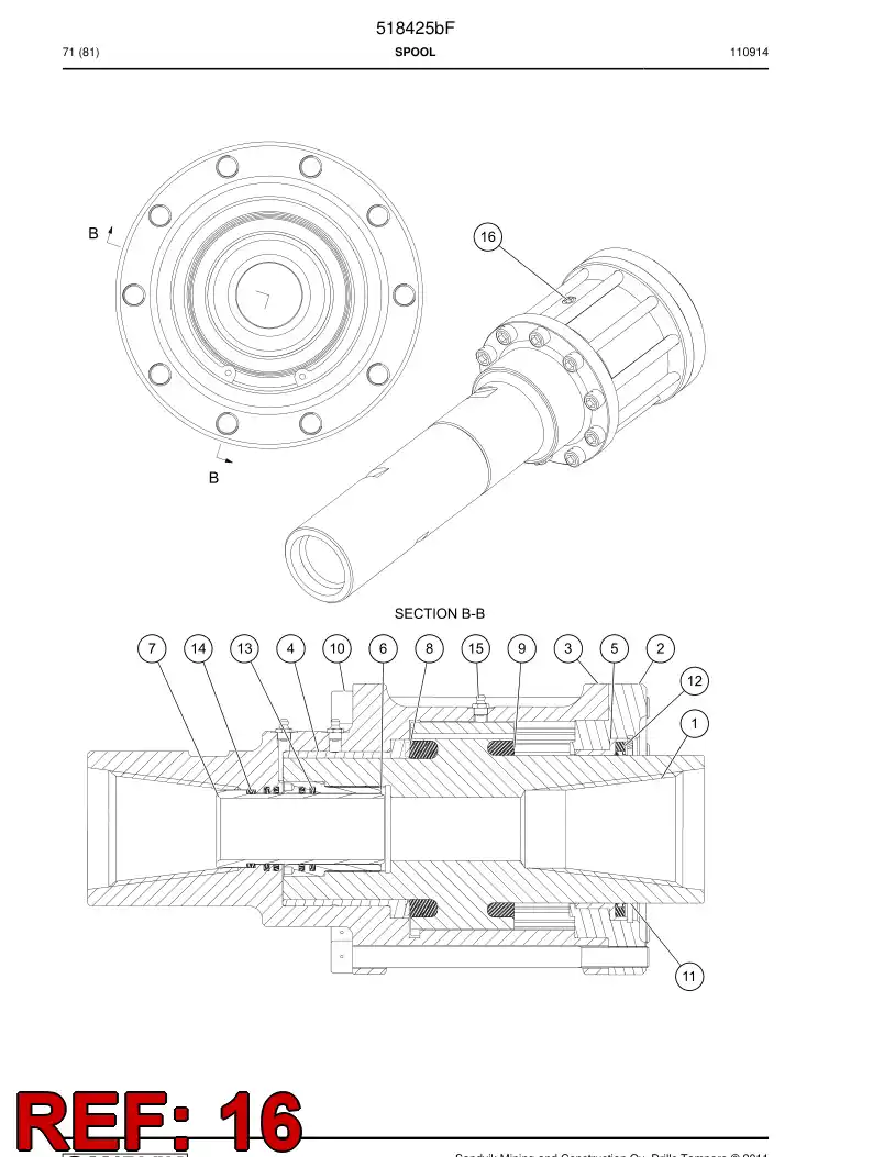 516464 516464 Bolt - Sandvik Technical Drawing