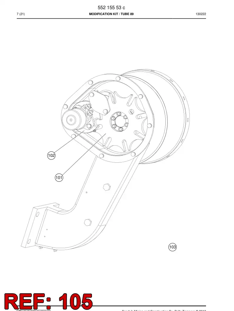 516555 516555 Adapter piece - Sandvik Technical Drawing